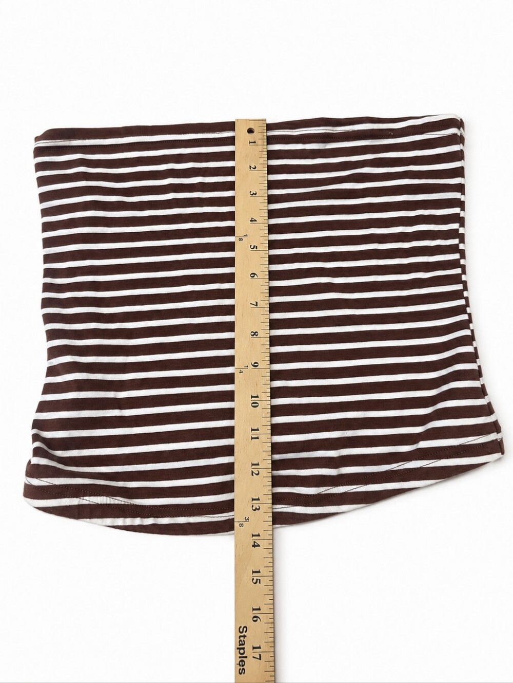 Tankaneo Brown White Striped 2 Piece Tube Top Wide Leg Pants Set Medium NWT - Picture 5 of 10